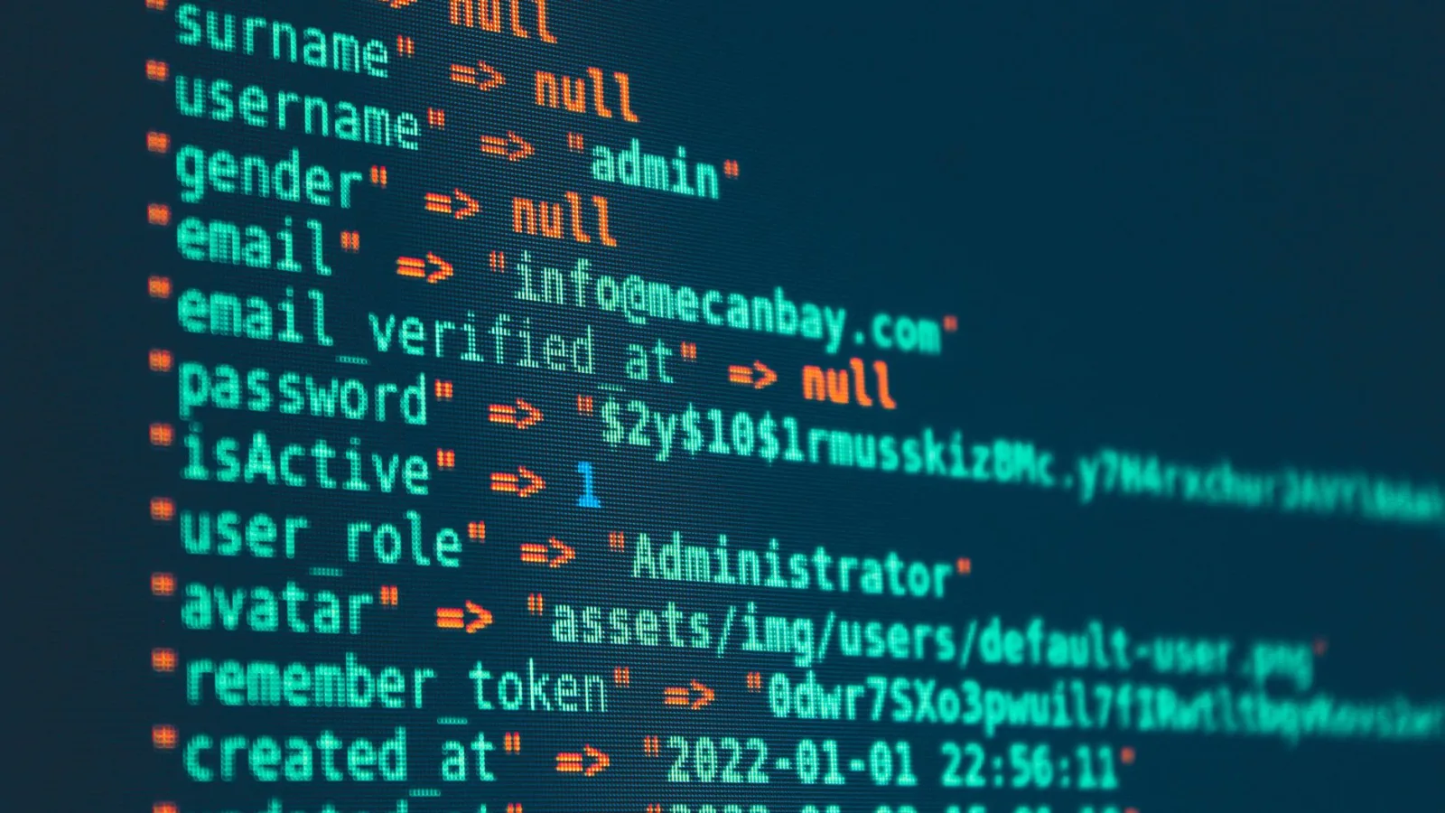 Terminal window showing Node.js server code